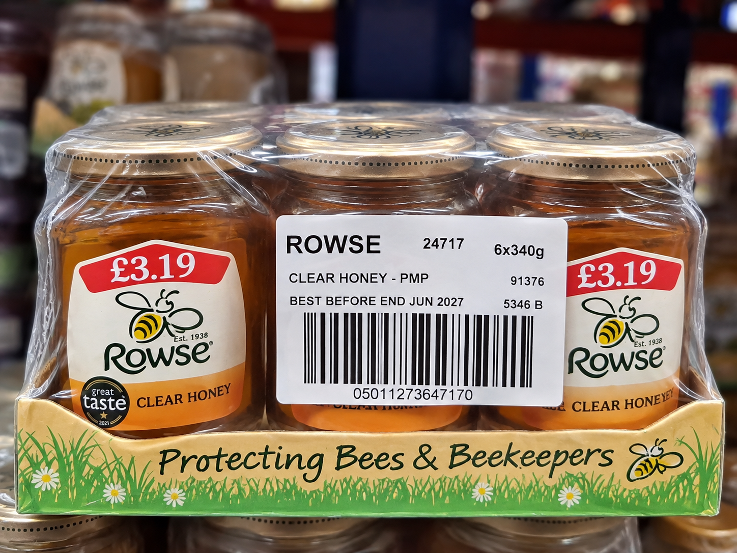 Rowse Clear Runny Honey 340g Price Marked Pack (Case of 6 Jars)