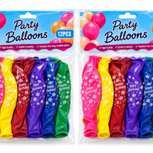 Deluxe Printed Happy Birthday Latex Balloons (12 Pack)